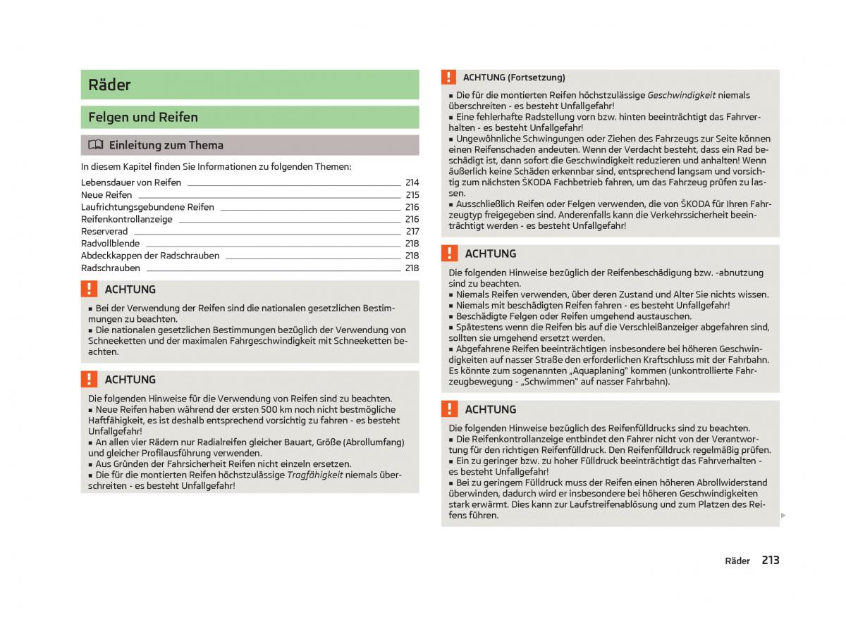 Skoda Octavia III 3 Handbuch / page 215