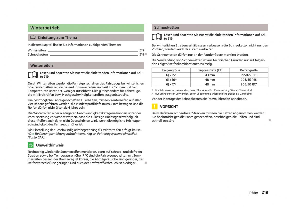 Skoda Octavia III 3 Handbuch / page 221