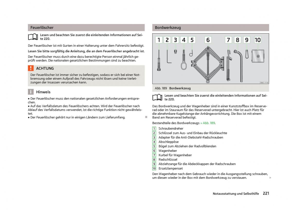 Skoda Octavia III 3 Handbuch / page 223