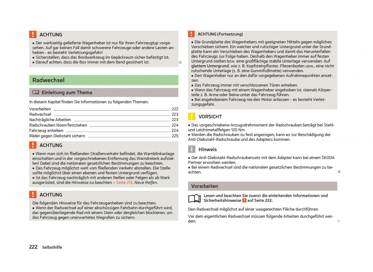 Skoda Octavia III 3 Handbuch / page 224