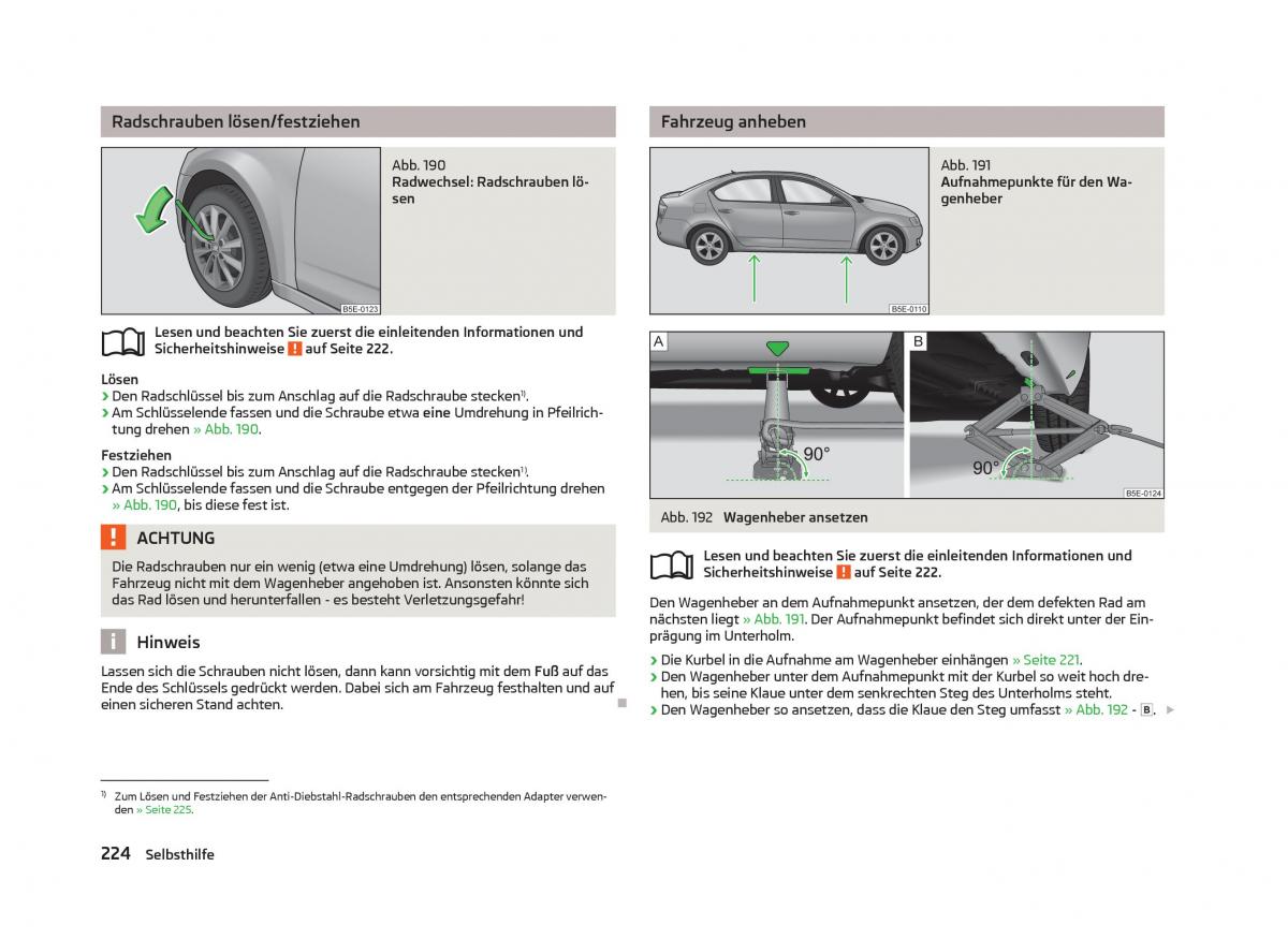 Skoda Octavia III 3 Handbuch / page 226