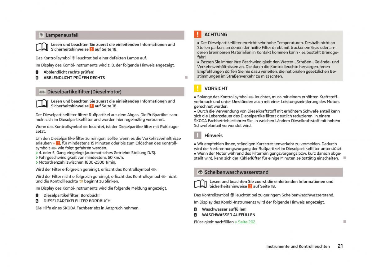 Skoda Octavia III 3 Handbuch / page 23