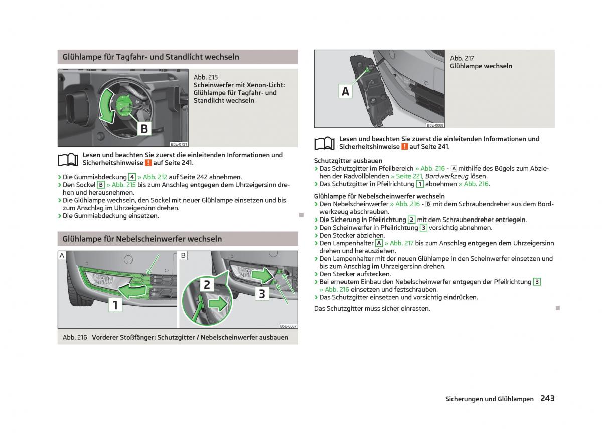 Skoda Octavia III 3 Handbuch / page 245