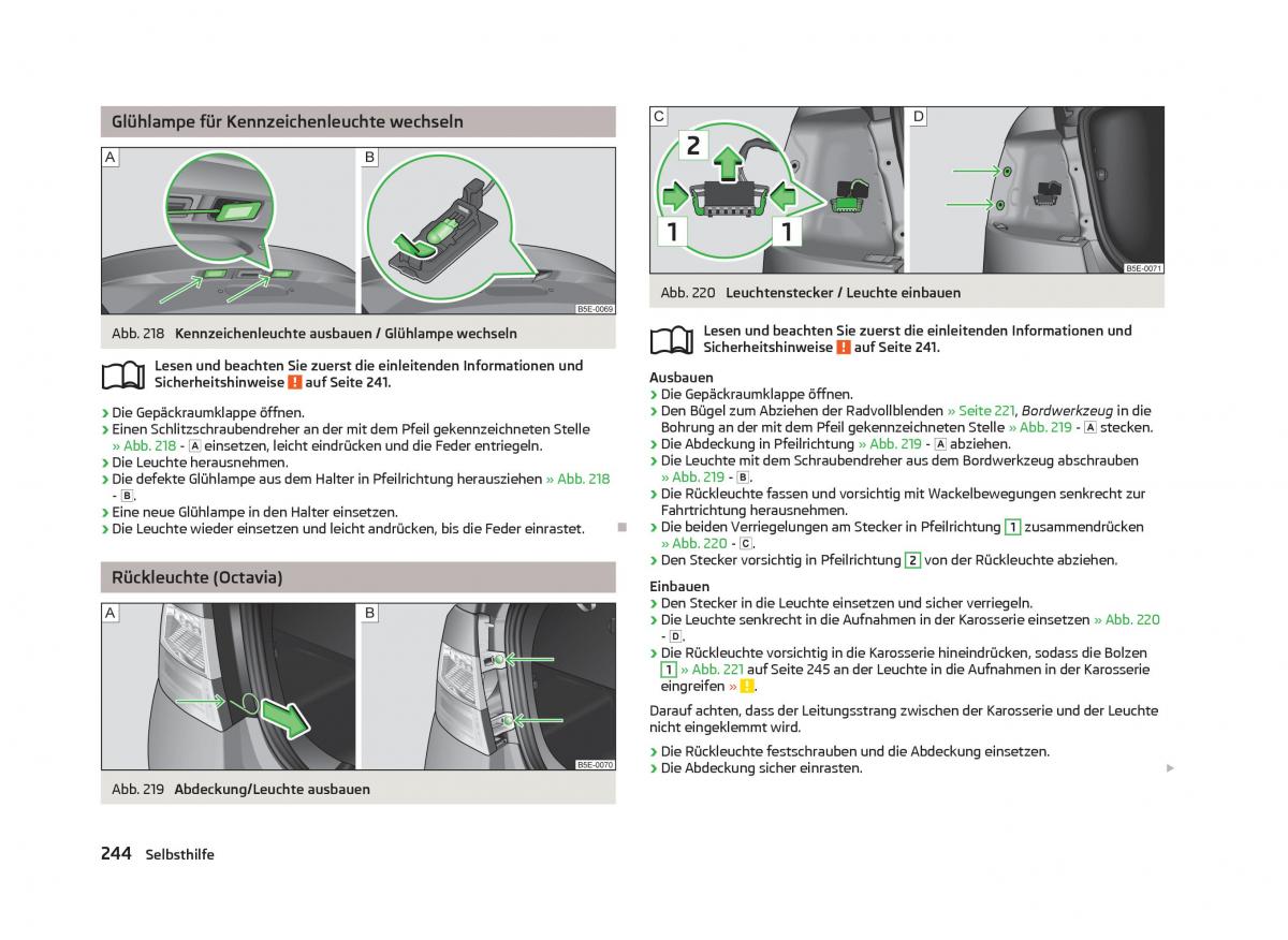 Skoda Octavia III 3 Handbuch / page 246