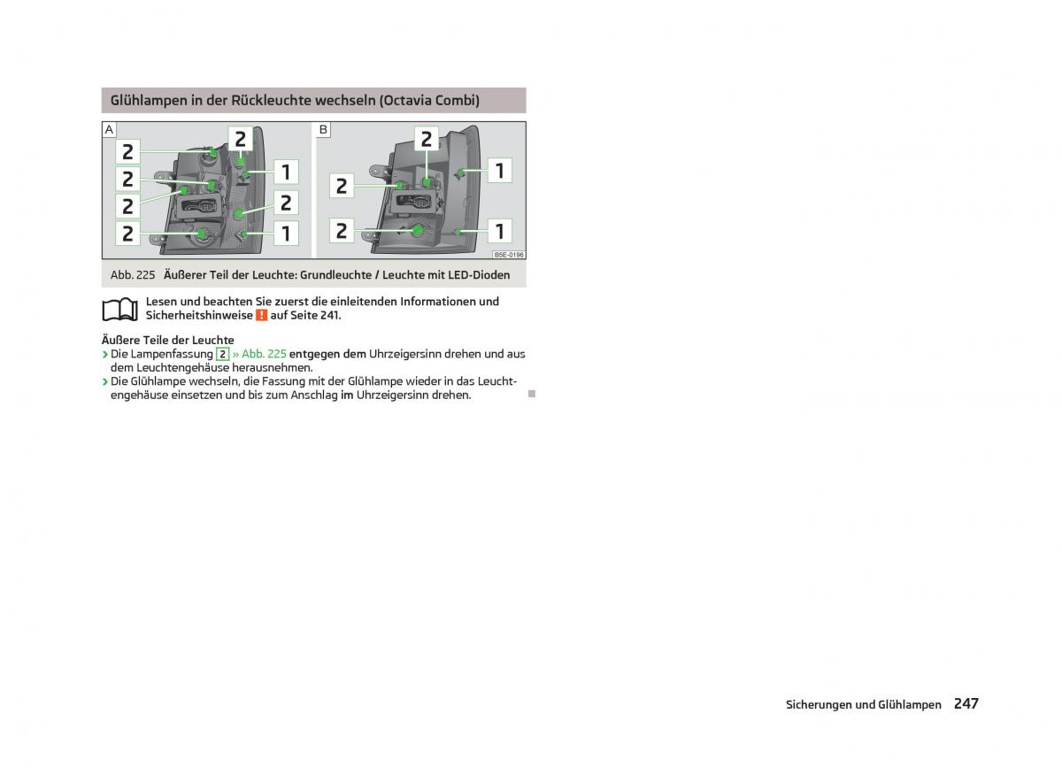 Skoda Octavia III 3 Handbuch / page 249