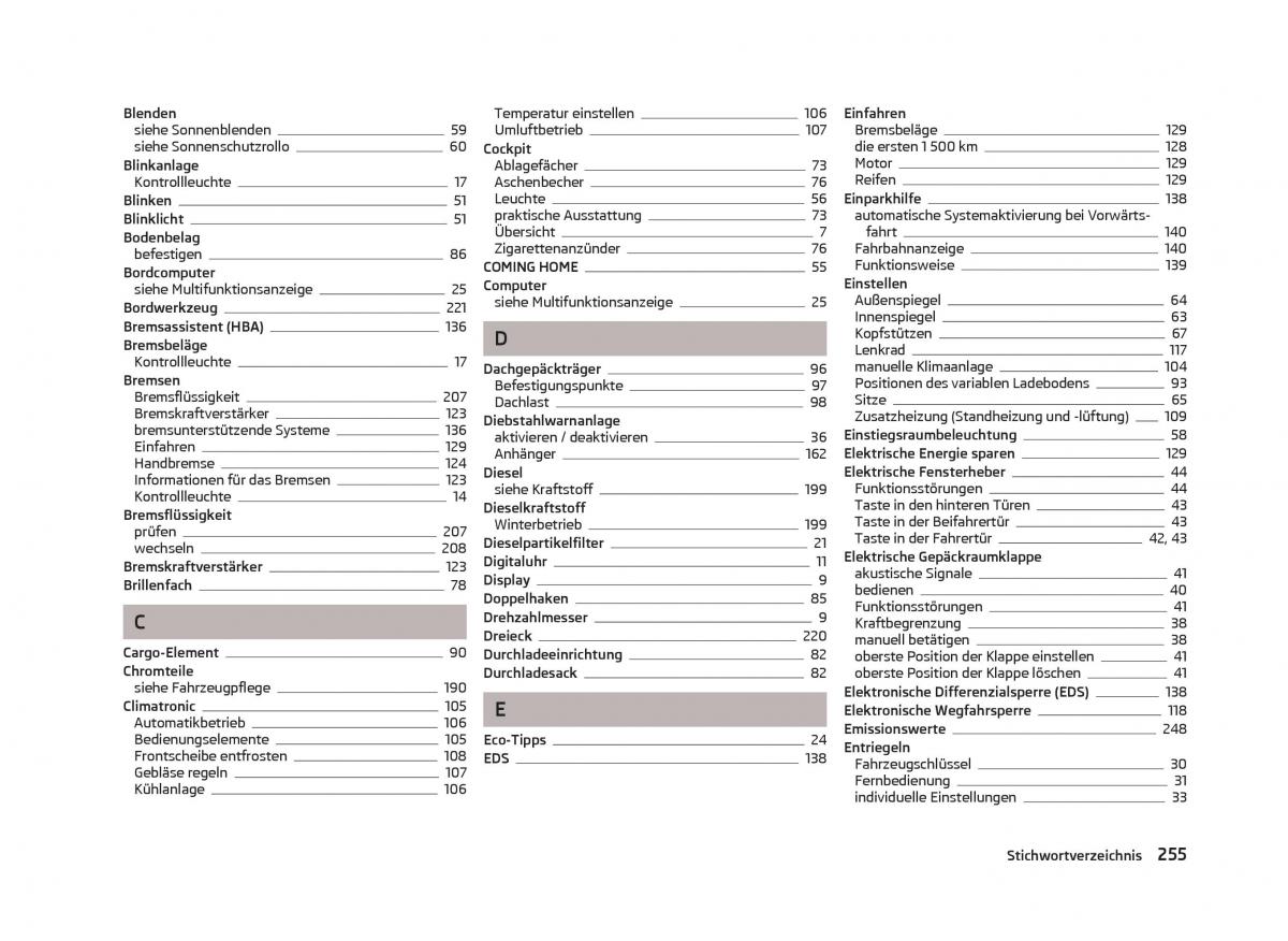 Skoda Octavia III 3 Handbuch / page 257