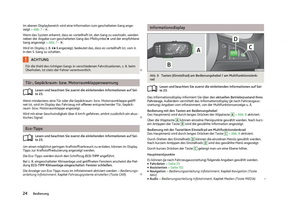 Skoda Octavia III 3 Handbuch / page 26