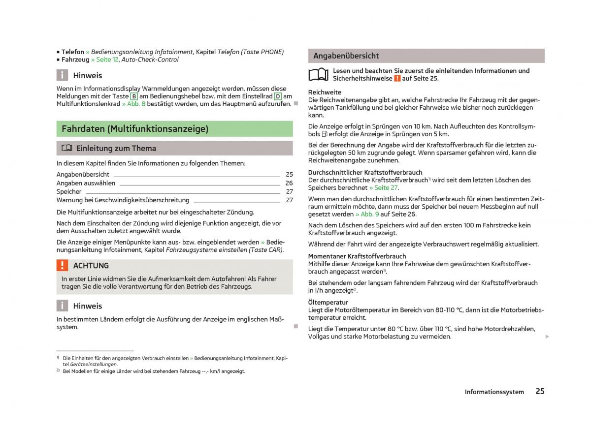 Skoda Octavia III 3 Handbuch / page 27