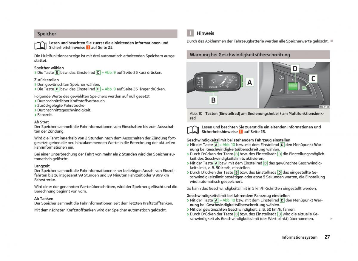 Skoda Octavia III 3 Handbuch / page 29