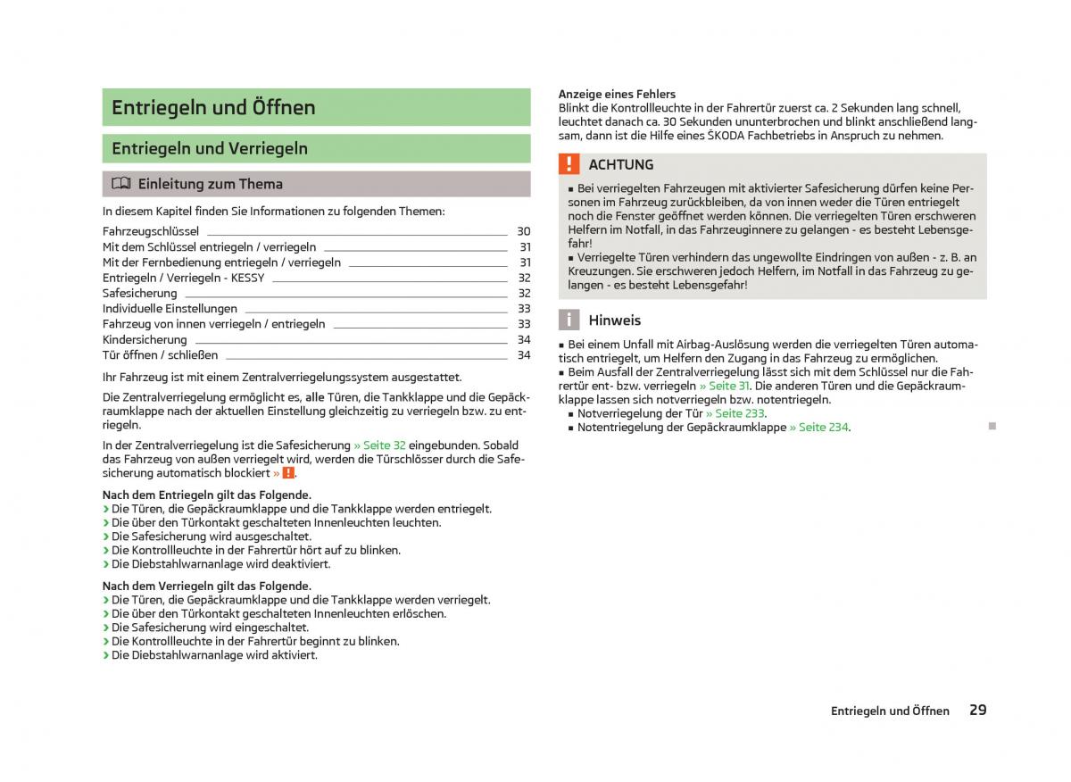 Skoda Octavia III 3 Handbuch / page 31