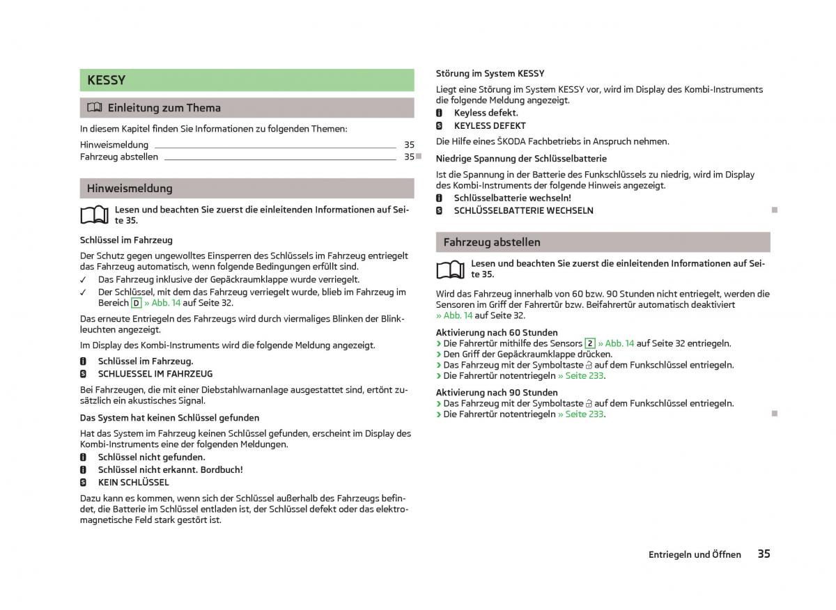 Skoda Octavia III 3 Handbuch / page 37