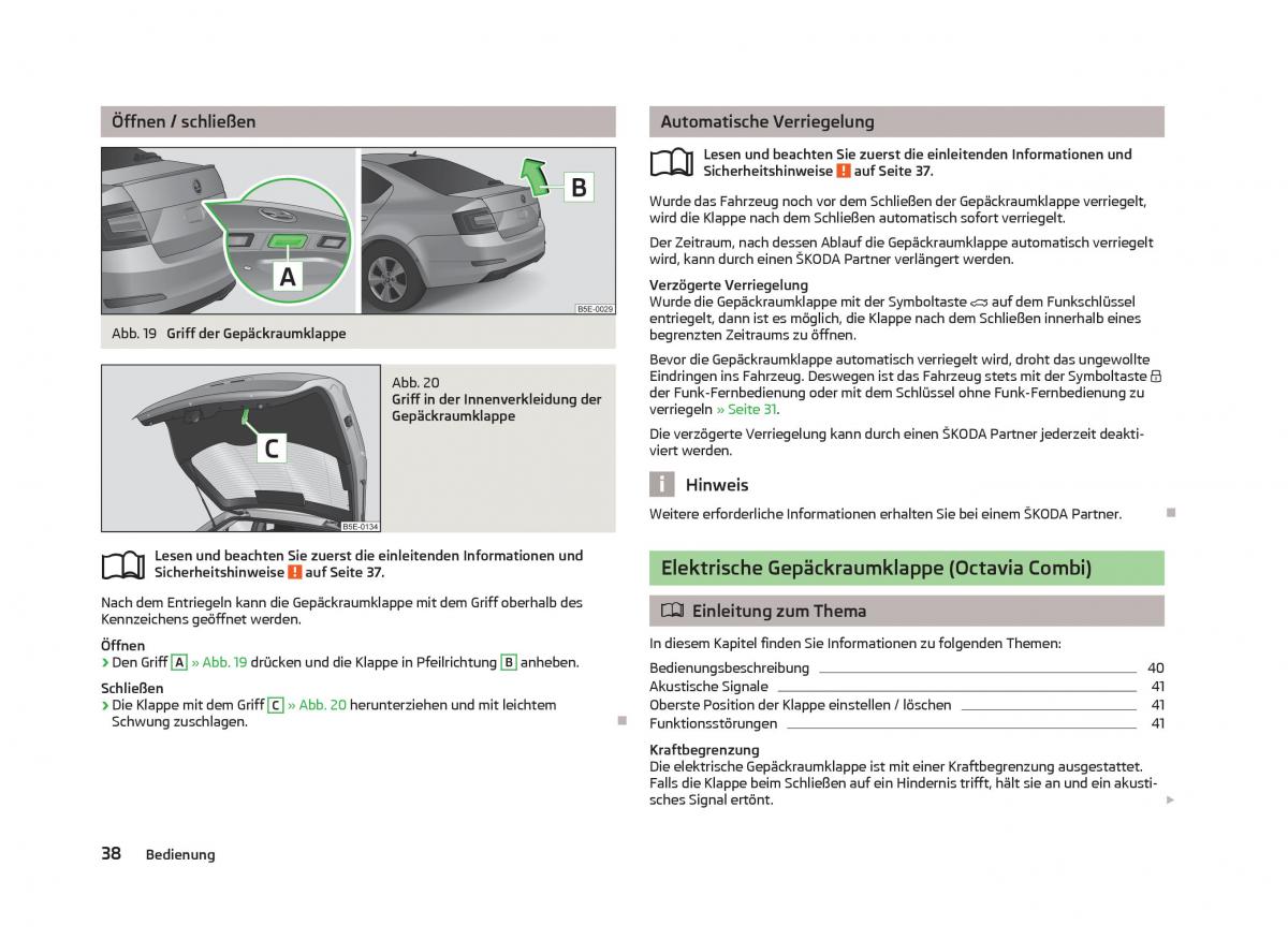 Skoda Octavia III 3 Handbuch / page 40