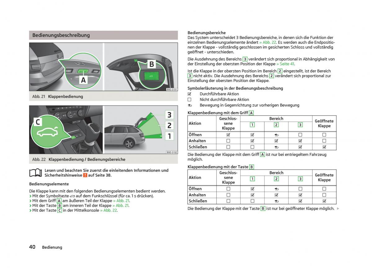 Skoda Octavia III 3 Handbuch / page 42