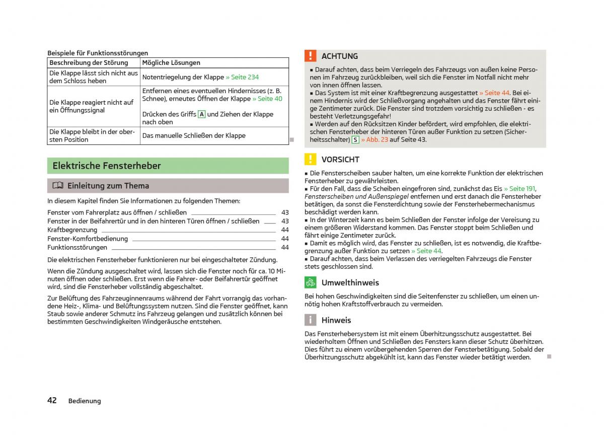 Skoda Octavia III 3 Handbuch / page 44