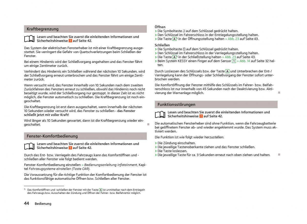 Skoda Octavia III 3 Handbuch / page 46