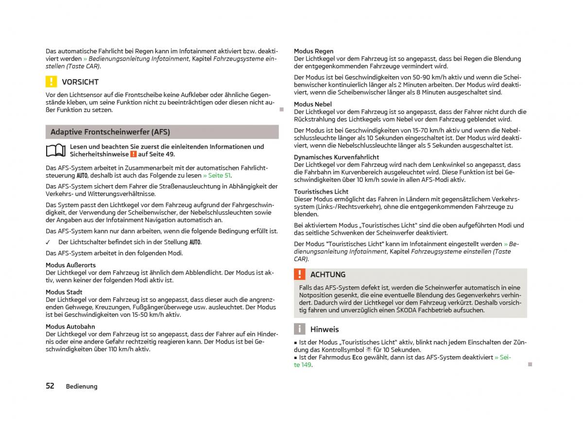 Skoda Octavia III 3 Handbuch / page 54