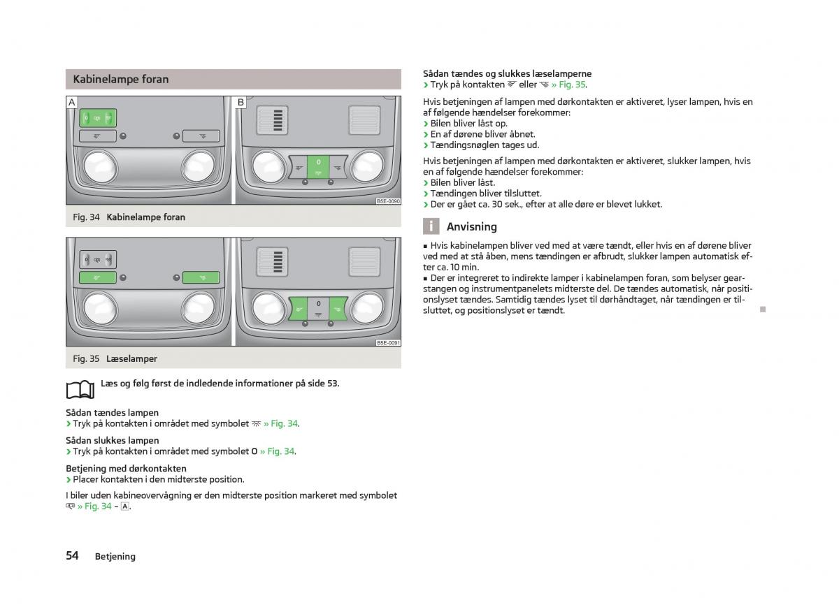 Skoda Octavia III 3 Bilens instruktionsbog / page 56