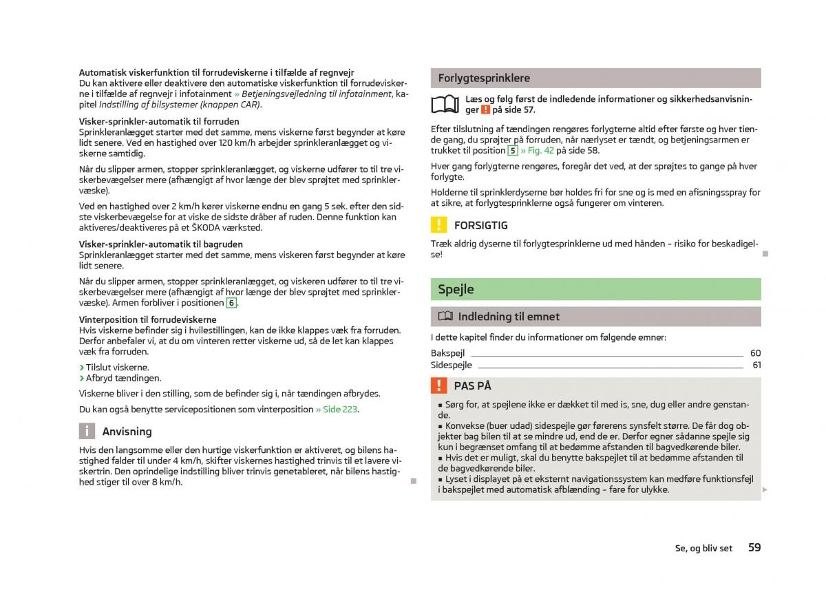 Skoda Octavia III 3 Bilens instruktionsbog / page 61