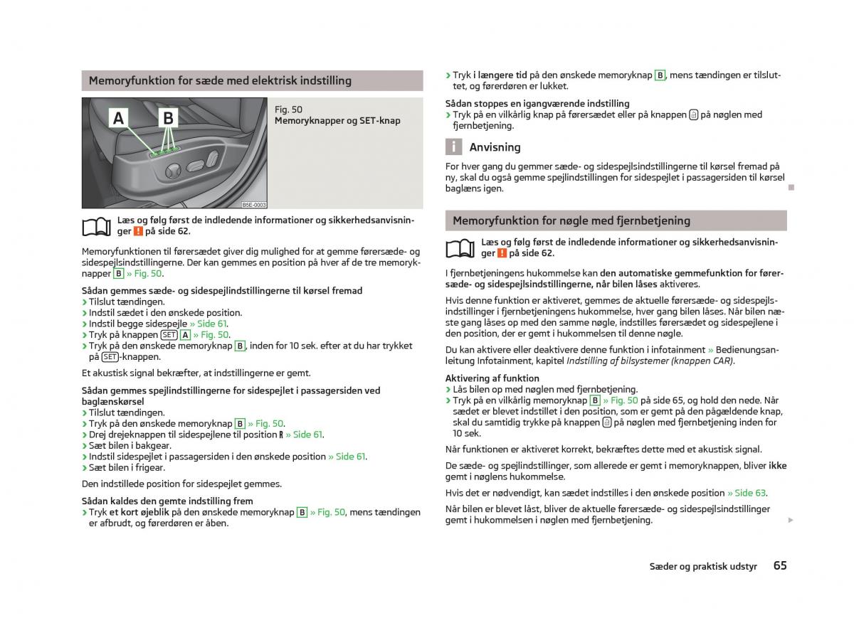 Skoda Octavia III 3 Bilens instruktionsbog / page 67