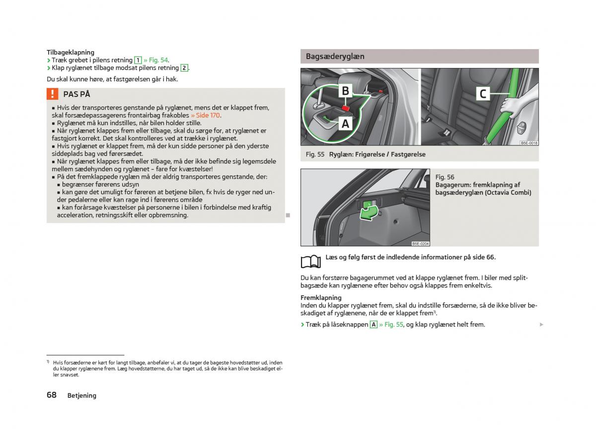 Skoda Octavia III 3 Bilens instruktionsbog / page 70