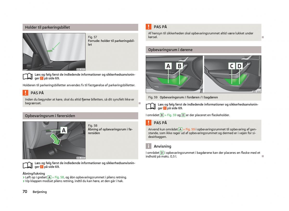 Skoda Octavia III 3 Bilens instruktionsbog / page 72