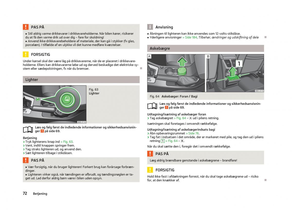 Skoda Octavia III 3 Bilens instruktionsbog / page 74