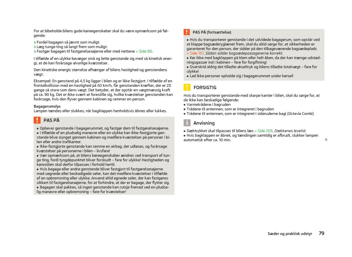 Skoda Octavia III 3 Bilens instruktionsbog / page 81