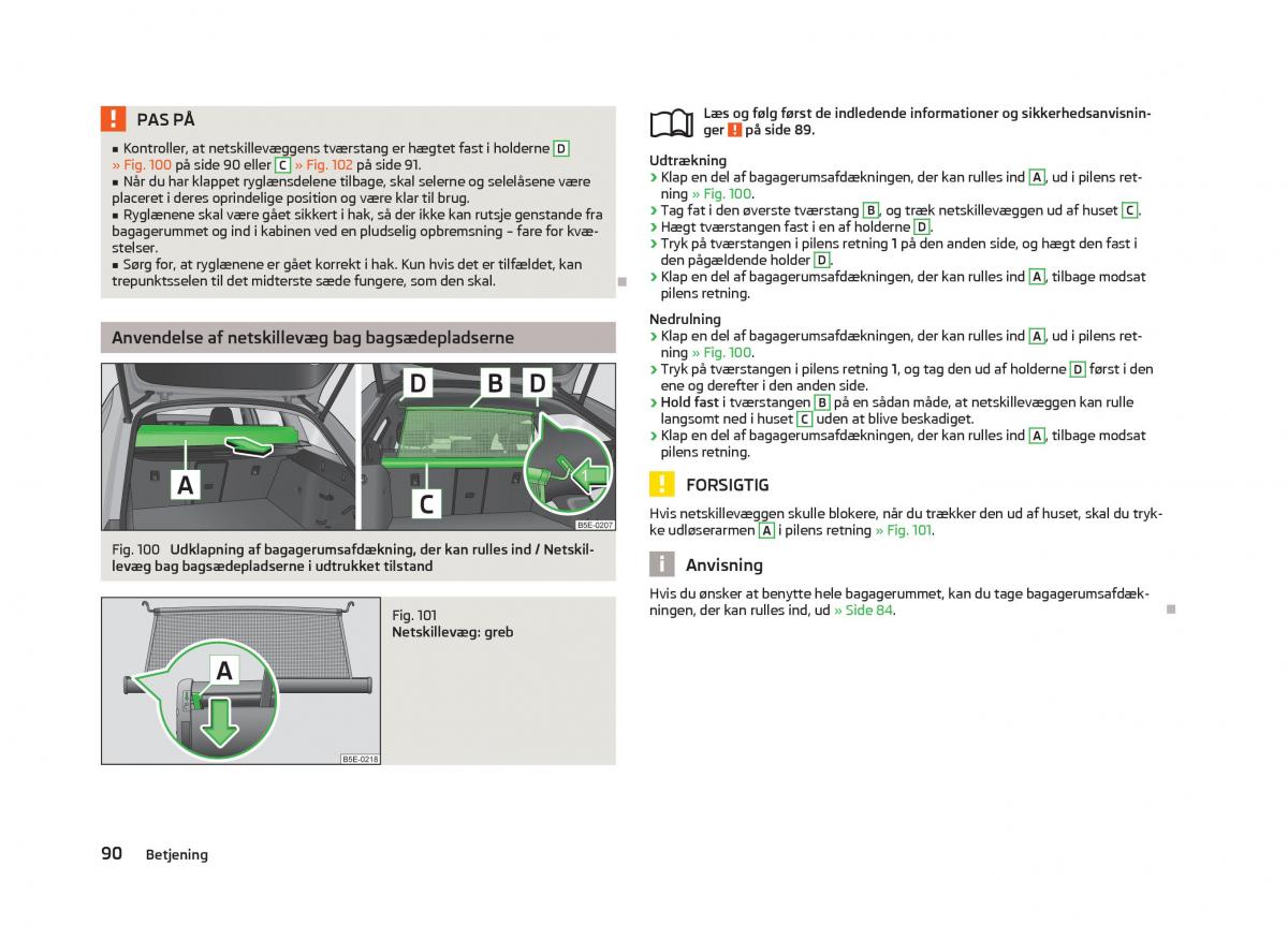 Skoda Octavia III 3 Bilens instruktionsbog / page 92