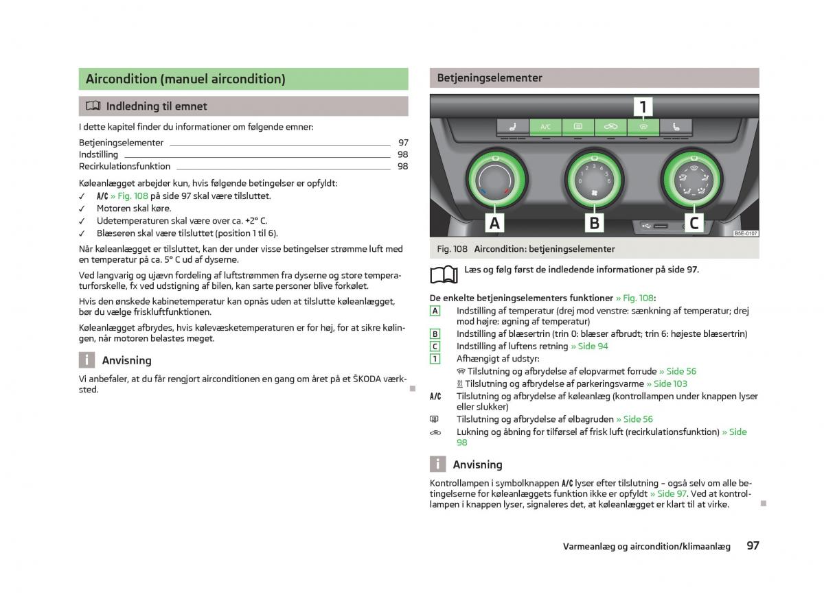 Skoda Octavia III 3 Bilens instruktionsbog / page 99