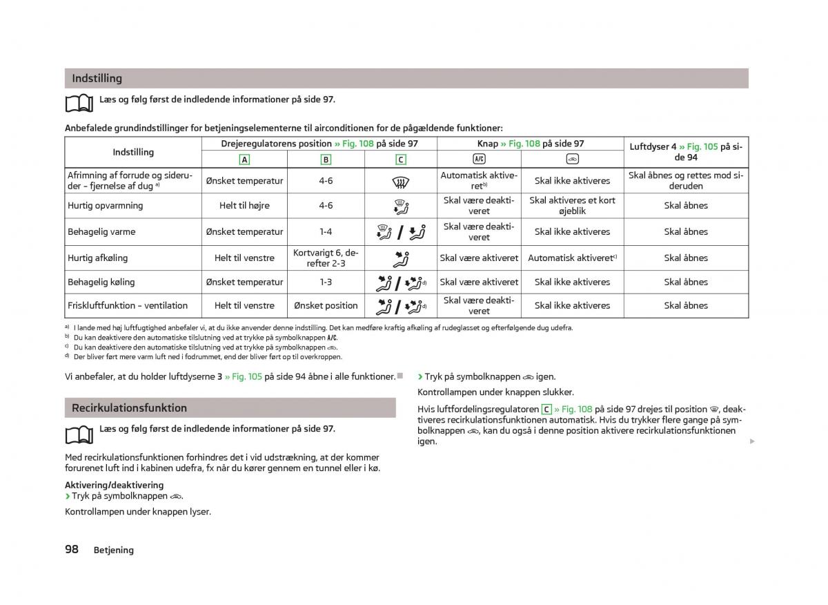 Skoda Octavia III 3 Bilens instruktionsbog / page 100