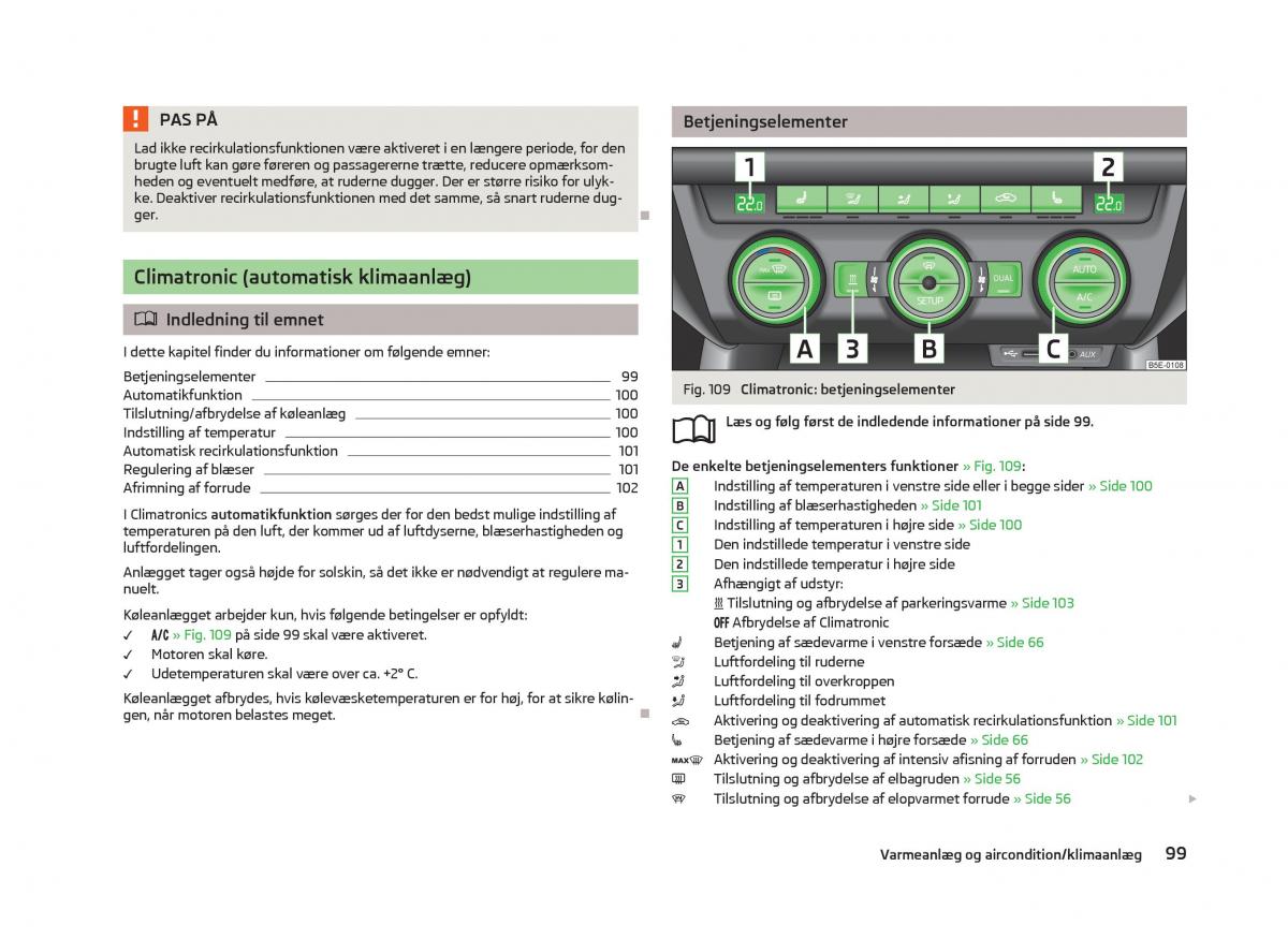 Skoda Octavia III 3 Bilens instruktionsbog / page 101