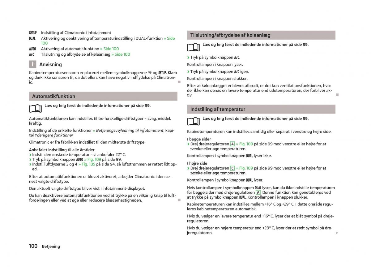 Skoda Octavia III 3 Bilens instruktionsbog / page 102