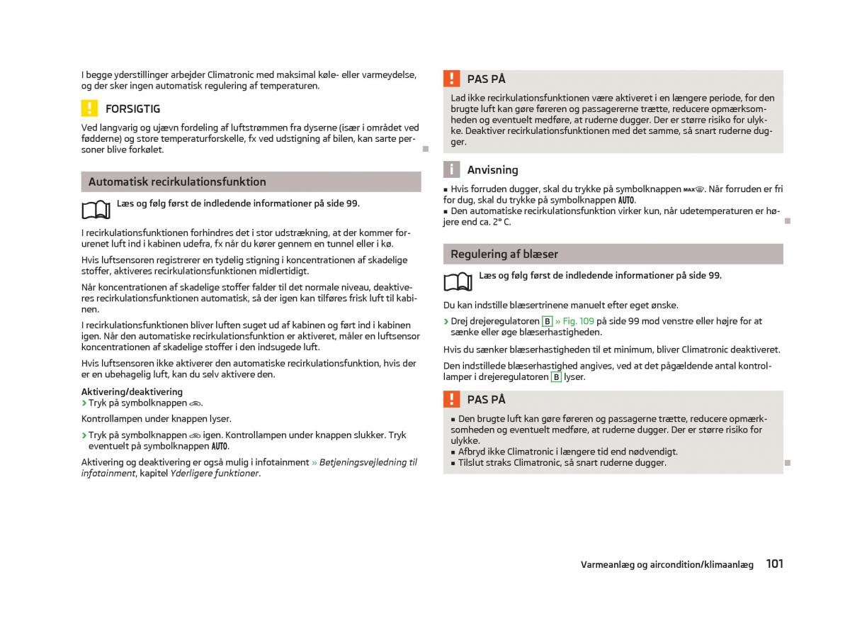 Skoda Octavia III 3 Bilens instruktionsbog / page 103