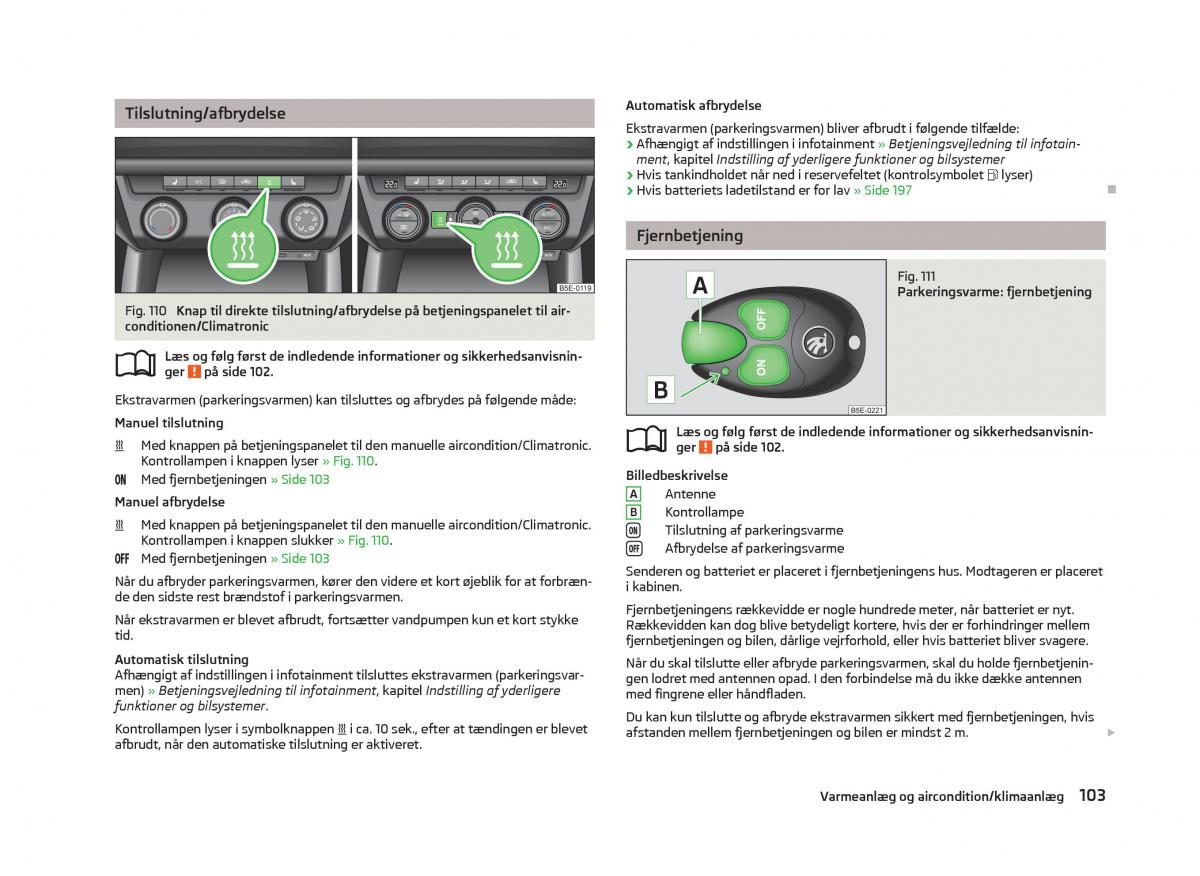 Skoda Octavia III 3 Bilens instruktionsbog / page 105