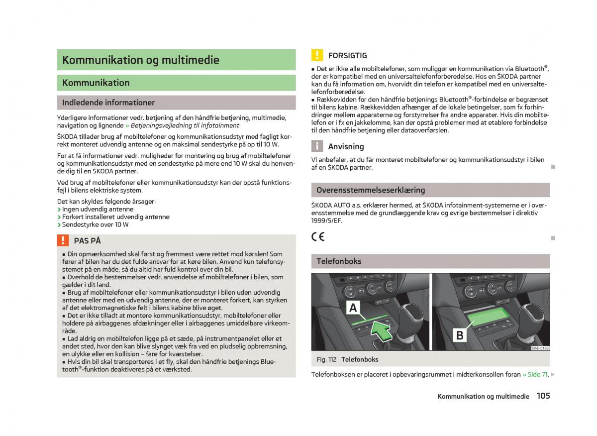 Skoda Octavia III 3 Bilens instruktionsbog / page 107