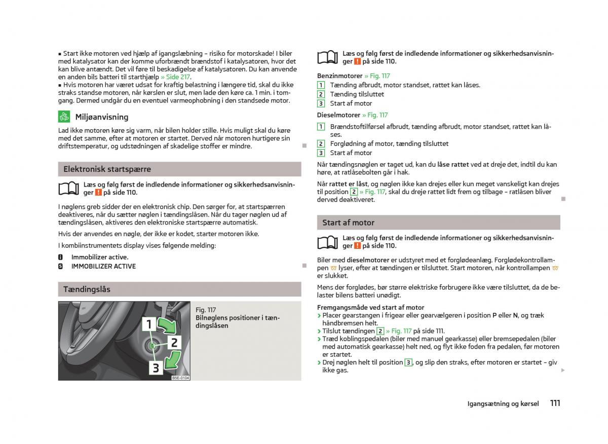 Skoda Octavia III 3 Bilens instruktionsbog / page 113