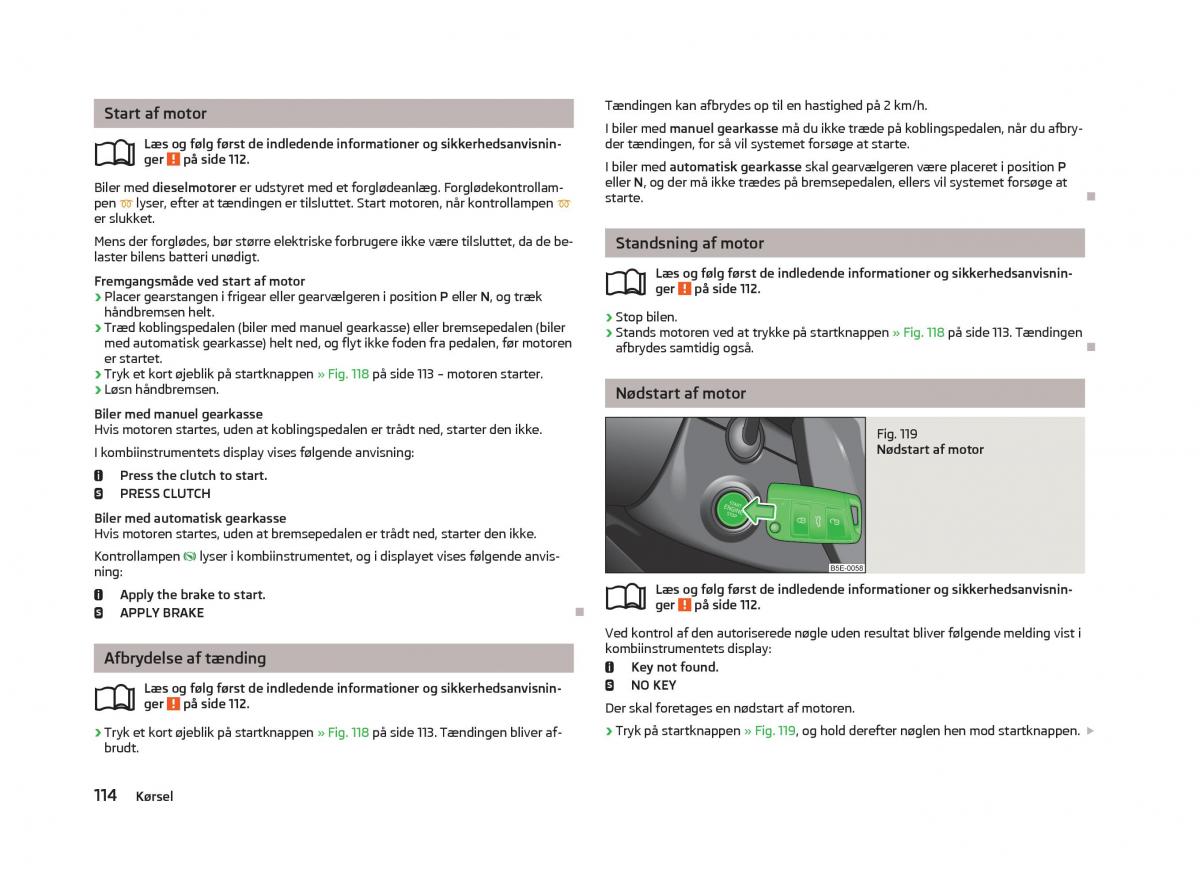 Skoda Octavia III 3 Bilens instruktionsbog / page 116