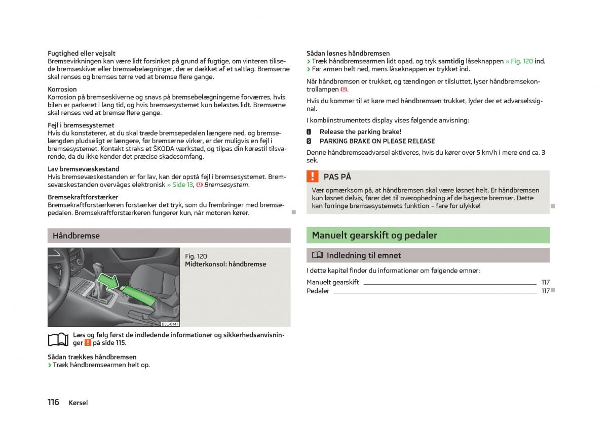 Skoda Octavia III 3 Bilens instruktionsbog / page 118