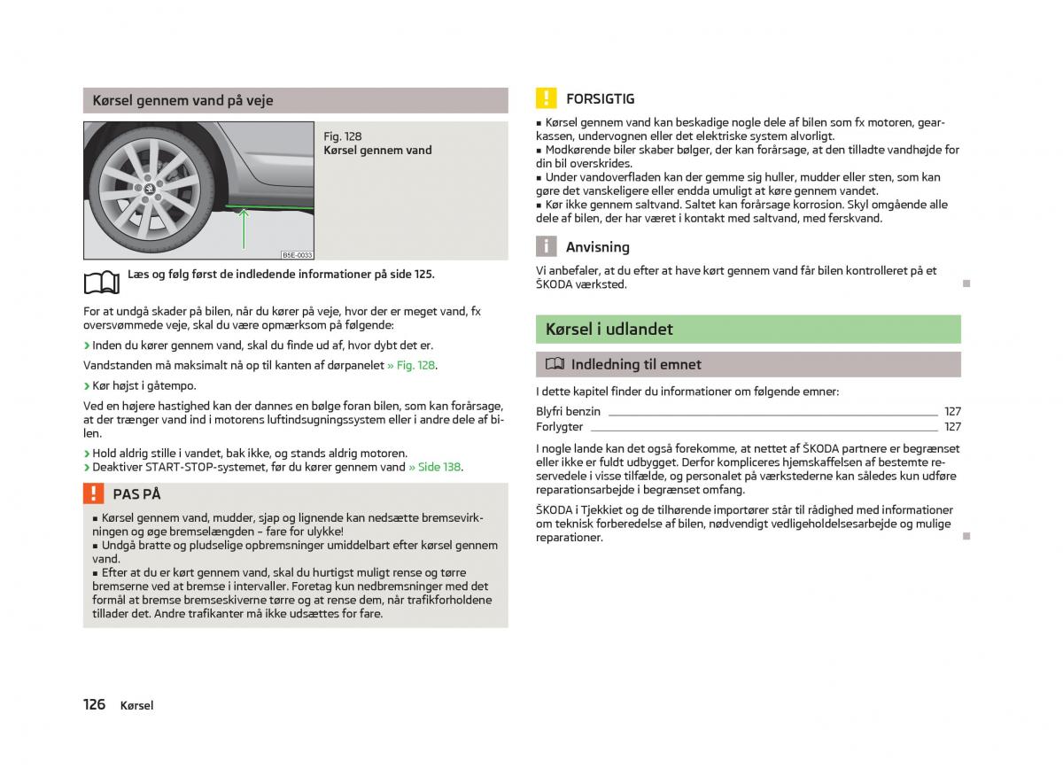 Skoda Octavia III 3 Bilens instruktionsbog / page 128