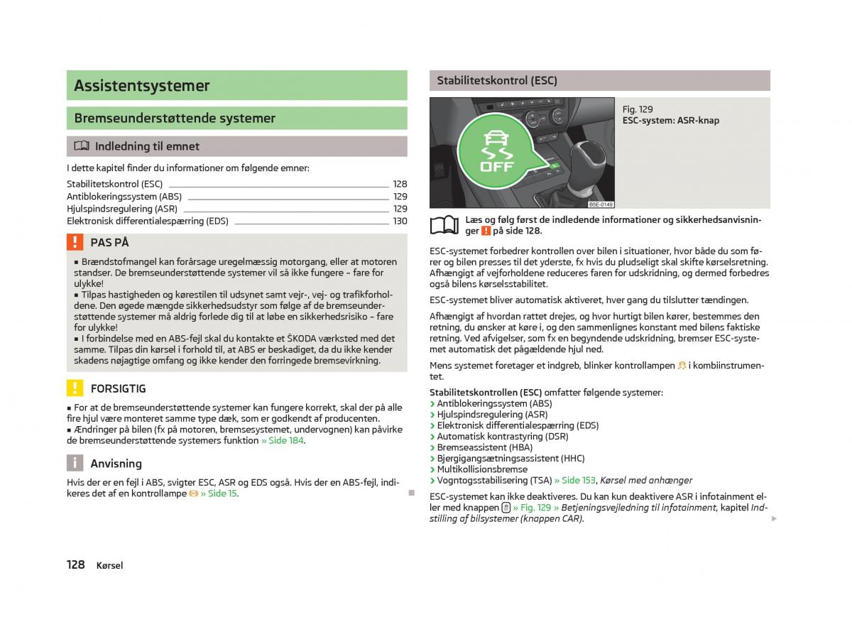 Skoda Octavia III 3 Bilens instruktionsbog / page 130