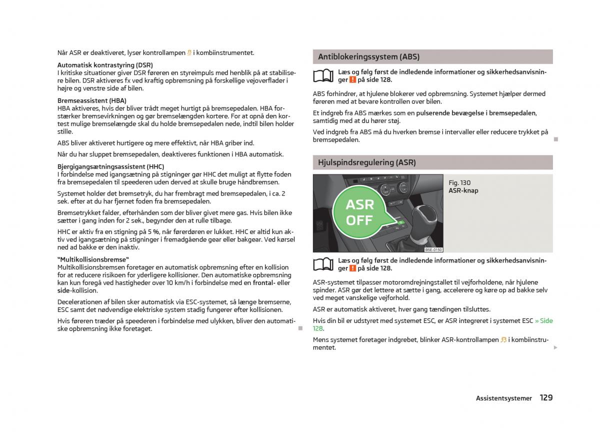 Skoda Octavia III 3 Bilens instruktionsbog / page 131