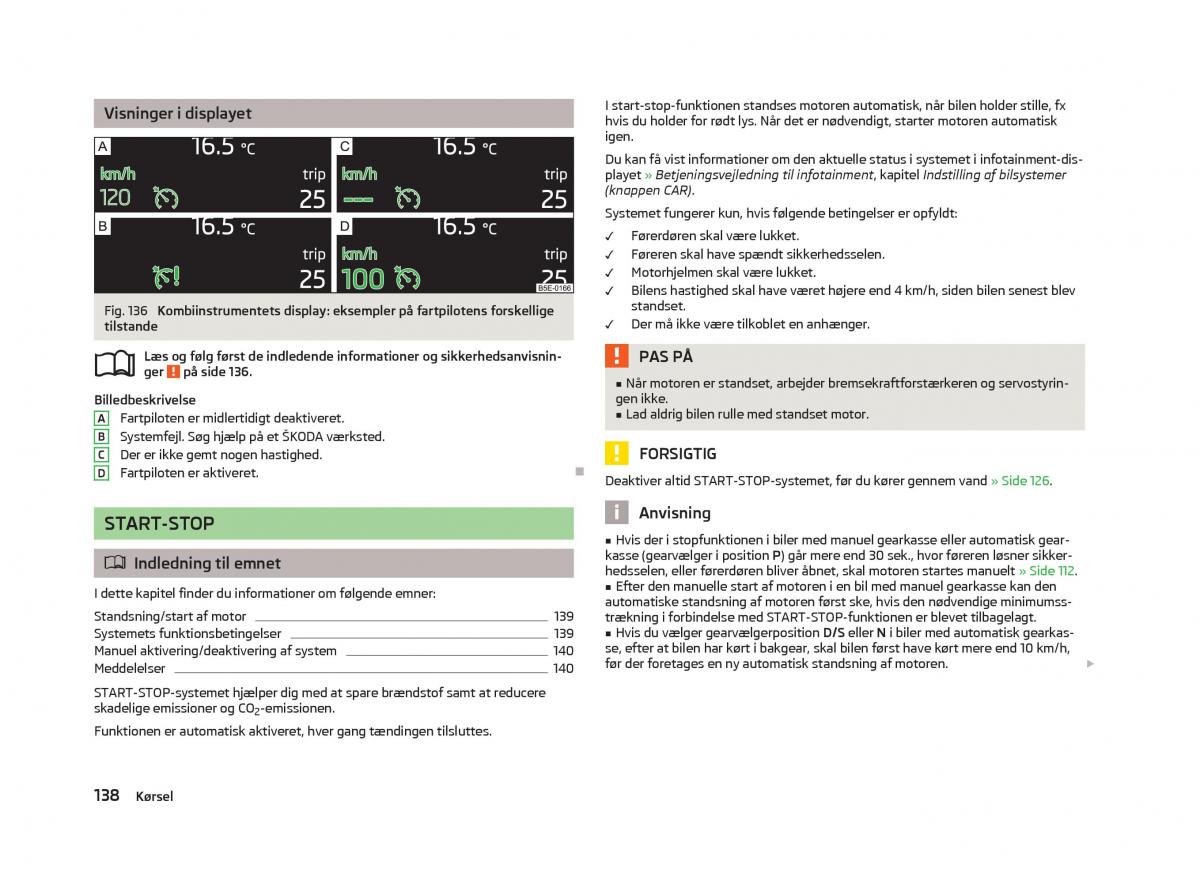 Skoda Octavia III 3 Bilens instruktionsbog / page 140