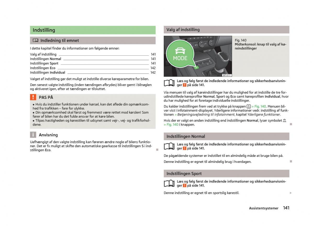 Skoda Octavia III 3 Bilens instruktionsbog / page 143