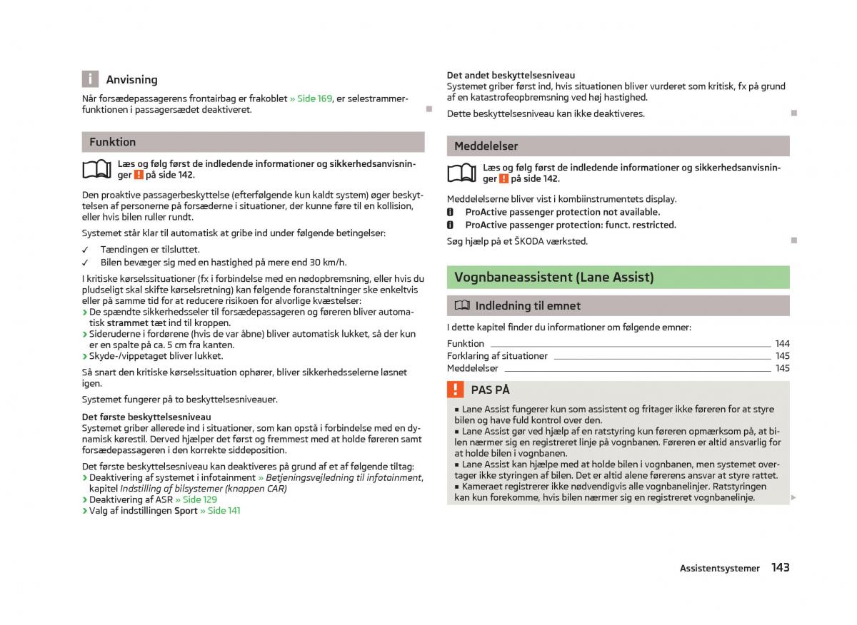 Skoda Octavia III 3 Bilens instruktionsbog / page 145