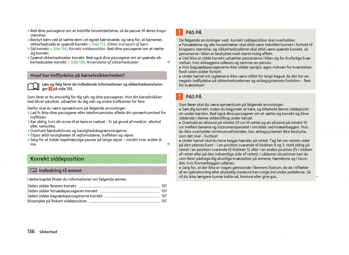 Skoda Octavia III 3 Bilens instruktionsbog / page 158