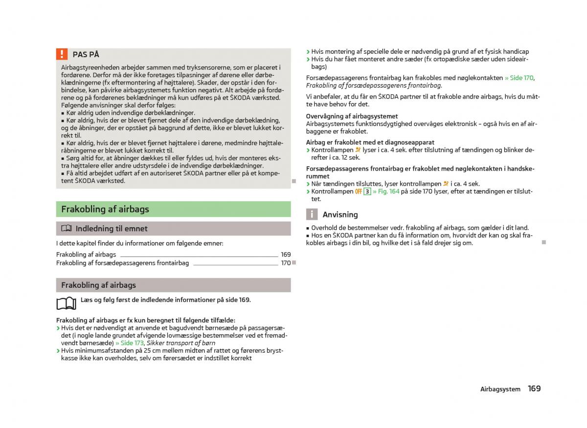 Skoda Octavia III 3 Bilens instruktionsbog / page 171