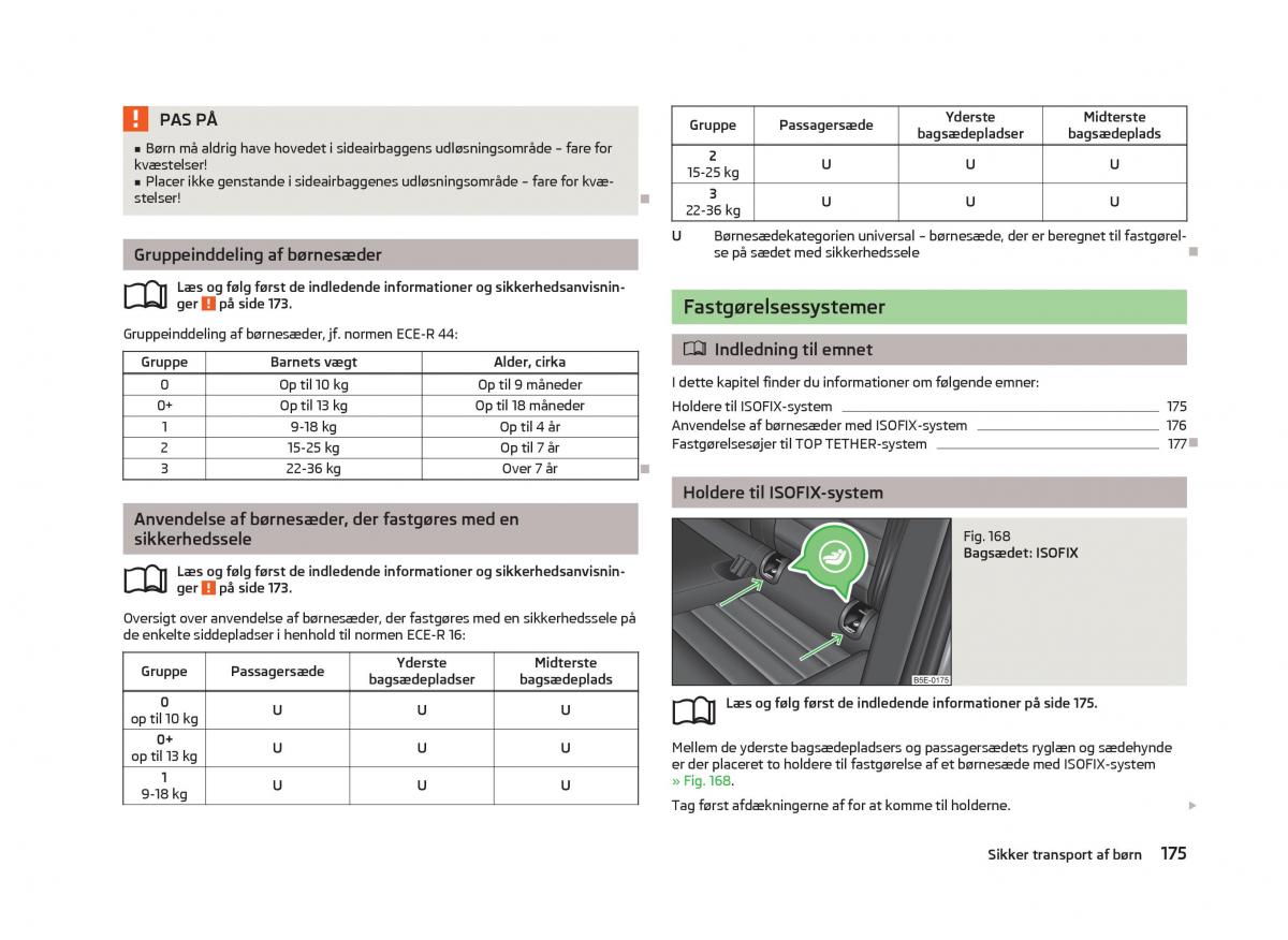 Skoda Octavia III 3 Bilens instruktionsbog / page 177