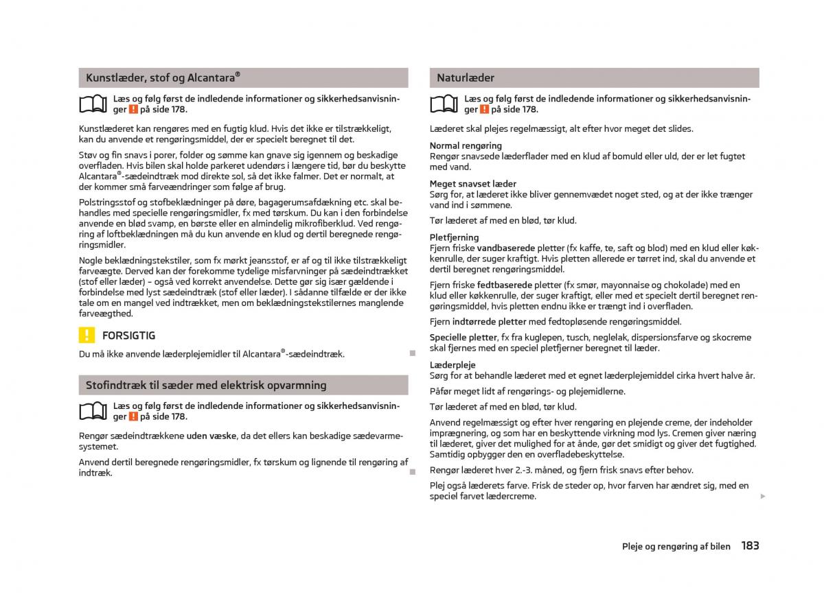 Skoda Octavia III 3 Bilens instruktionsbog / page 185