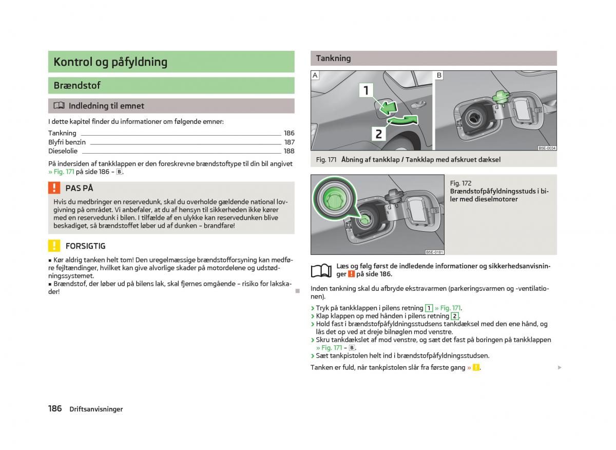 Skoda Octavia III 3 Bilens instruktionsbog / page 188