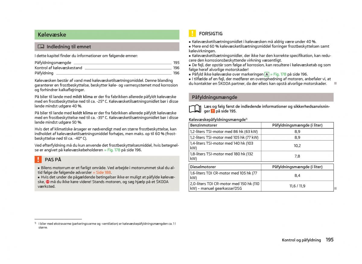 Skoda Octavia III 3 Bilens instruktionsbog / page 197